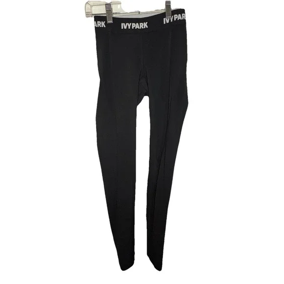 Ivy Park Women's Black Festival Logo Waist Leggings Size XS - Picture 1 of 6